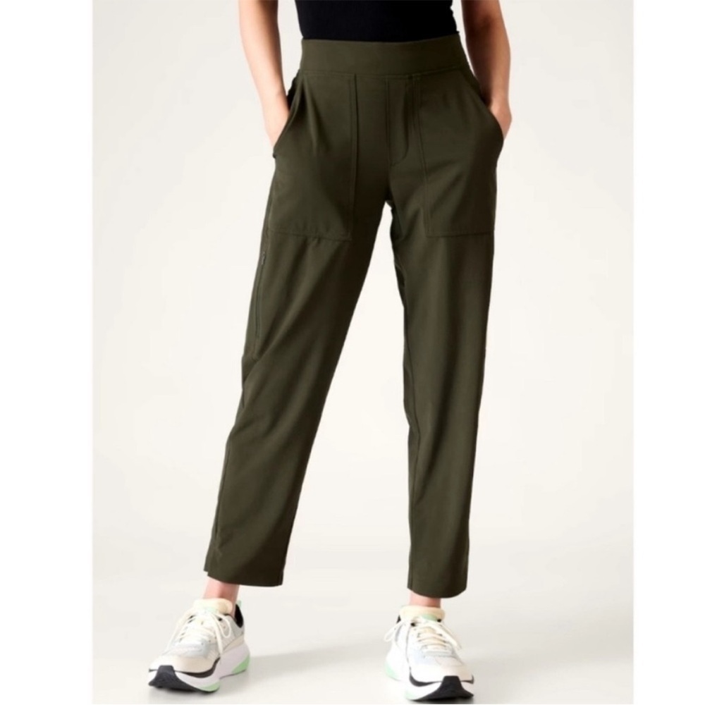 Athleta BROOKLYN MID RISE ANKLE UTILITY PANT 4 Tall Olive Green - Picture 2 of 11